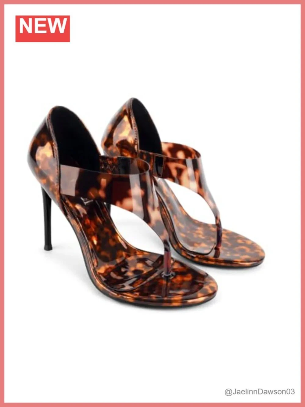Translucent Thong Strap Stiletto Heel Sandals Women's Dressy Pump Shoes